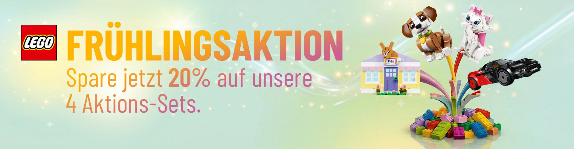 Banner für eine LEGO Frühlingsaktion bei KiSebA