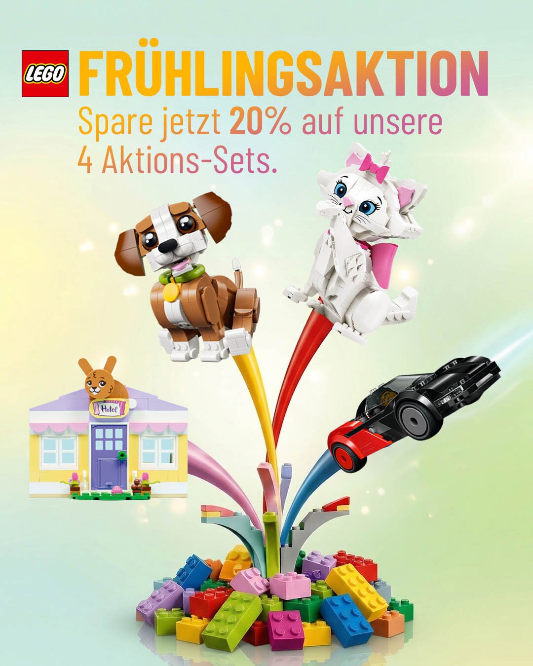 Banner für eine LEGO Frühlingsaktion bei KiSebA