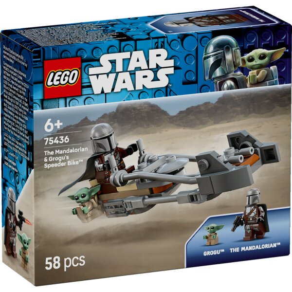 LEGO Star Wars 75436 Der Mandalorianer und Grogu auf ihrem Speeder Bike