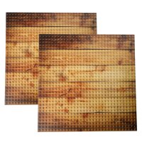 Open Bricks Bauplatte 32x32 Holzboden Zweier-Paket