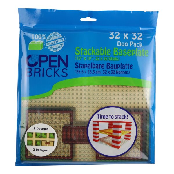 Open Bricks Baseplate 32x32 Park MIX Duo-Pack