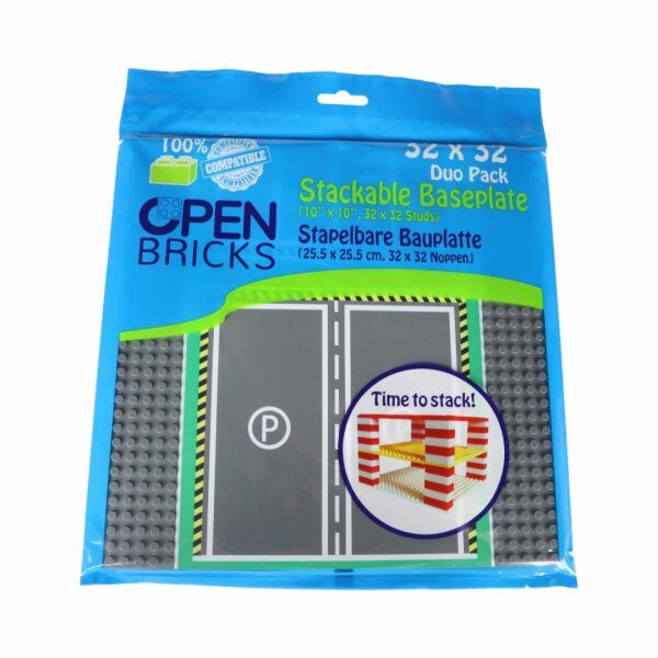 Open Bricks Strassenplatte 32x32 Parkplatz Zweier-Paket