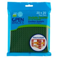 Open Bricks Bauplatte 20x20 olivegrün Vierer-Paket