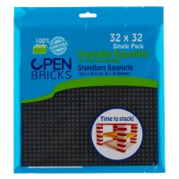 Open Bricks Bauplatte 32x32 schwarz Single-Paket