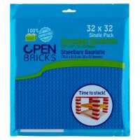 Open Bricks Bauplatte 32x32 blau Single-Paket