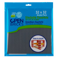 Open Bricks Bauplatte 32x32 dunkelgrau Single-Paket