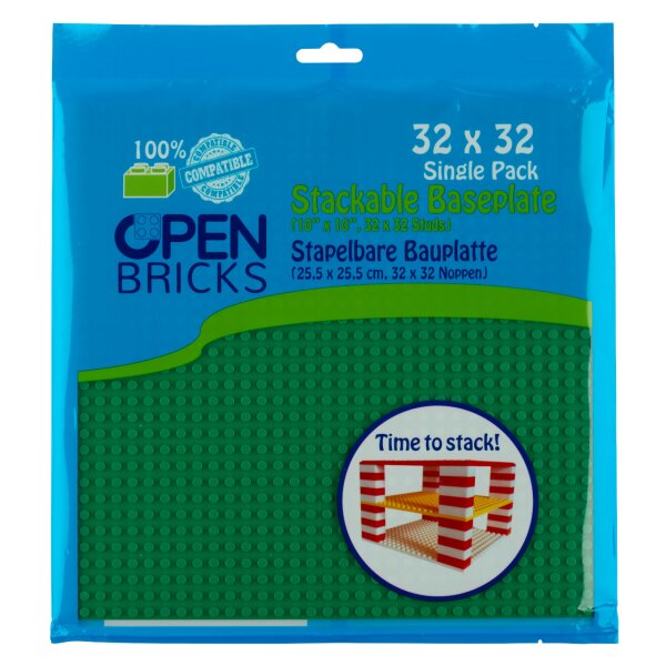 Open Bricks Bauplatte 32x32 gr&uuml;n Single-Paket
