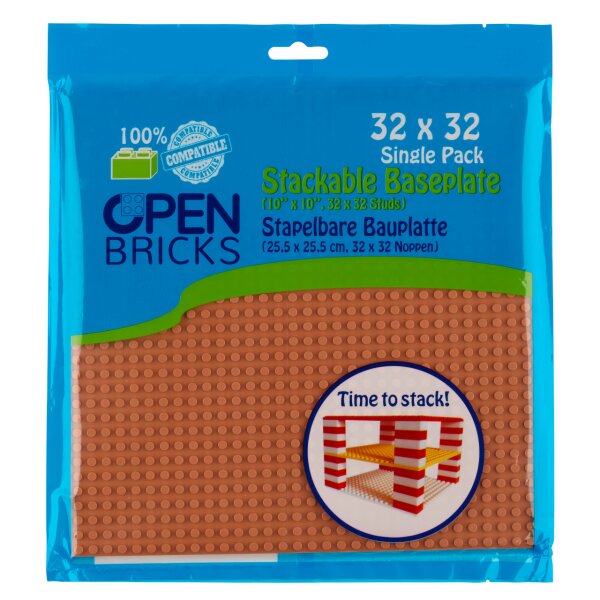 Open Bricks Bauplatte 32x32 hellbraun Single-Paket