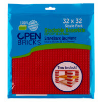 Open Bricks Bauplatte 32x32 rot Single-Paket