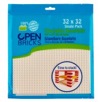 Open Bricks Bauplatte 32x32 weiß Single-Paket
