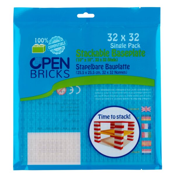 Open Bricks Bauplatte 32x32 transparent klar Single-Paket