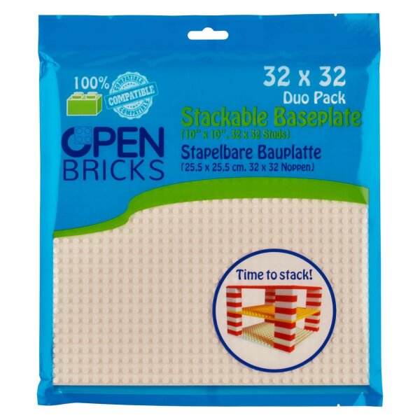 Open Bricks Bauplatte 32x32 weiß Duo-Paket
