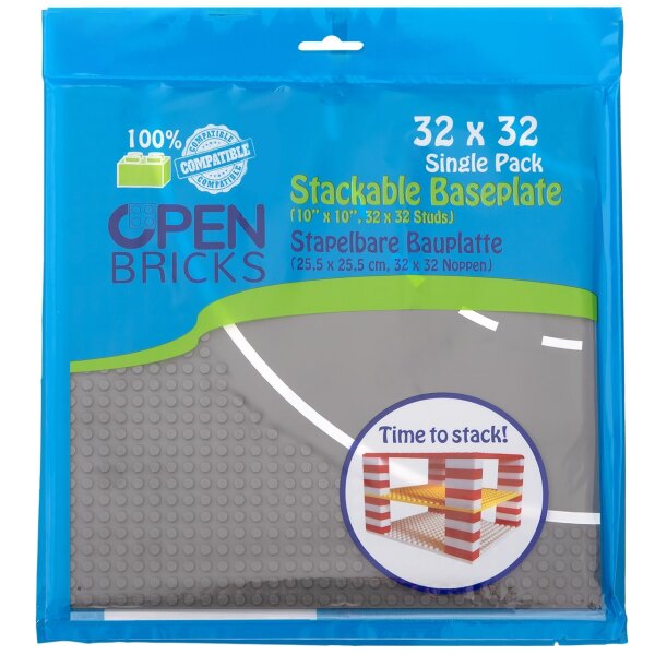 Open Bricks Streetplate 32x32 curve grey Single-Pack