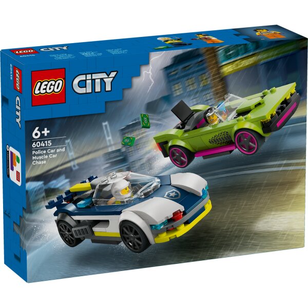 LEGO City 60415 Verfolgungsjagd mit Polizeiauto und Muscle Car