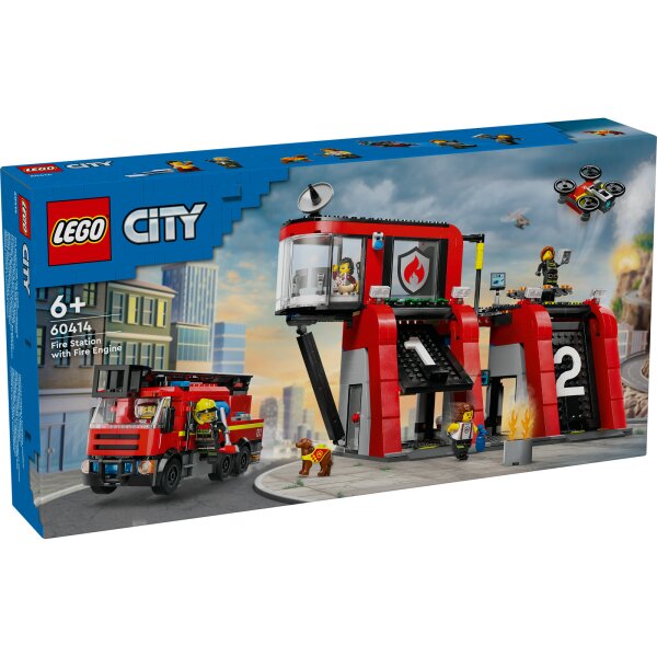 LEGO City 60414 Feuerwehrstation mit Drehleiterfahrzeug