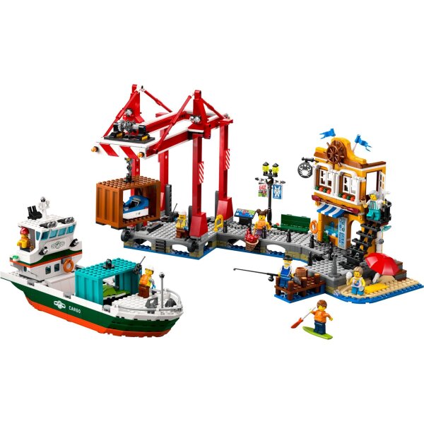 LEGO® City 60422 Hafen mit Frachtschiff