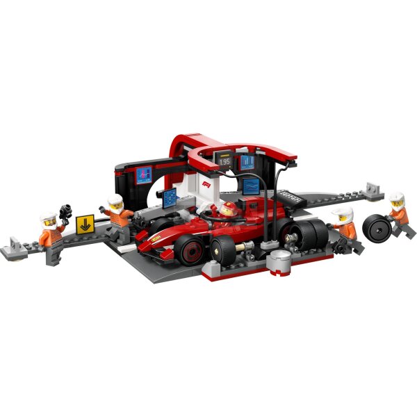 LEGO City 60443 F1 Boxenstopp mit Boxencrew und Ferrari Flitzer
