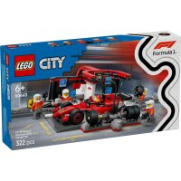 LEGO 60443 F1® Boxenstopp mit Boxencrew und Ferrari Flitzer LEGO City